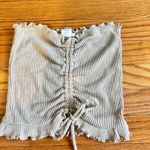 Better Be Ribbed Beige Tube Top